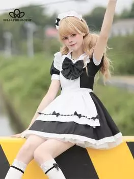 Новое сексуальное розовое платье горничной Лолиты, милое женское платье Kawaii, костюм для ролевых игр, одежда для костюмированной вечеринки на Хэллоуин S розовый