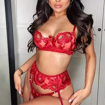 Новое сексуальное женское нижнее белье кружевной ажурный тройной сексуальный костюм S