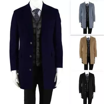 Новое шерстяное мужское пальто большого размера, куртка, шерстяной тренчкот M серый