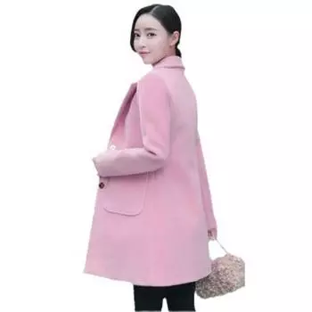 Новое шерстяное пальто женское средней и длинной длины корейской версии S
