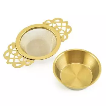 Новое ситечко для чая из нержавеющей стали, ситечко для чая, золотое ситечко для чая из нержавеющей стали, ситечко для чая, кружевное бинауральное ситечко для чая