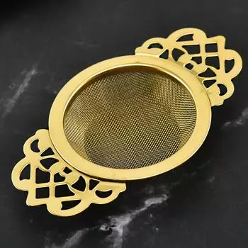 Новое ситечко для чая из нержавеющей стали, ситечко для чая, золотое ситечко для чая из нержавеющей стали, ситечко для чая, кружевное бинауральное ситечко для чая