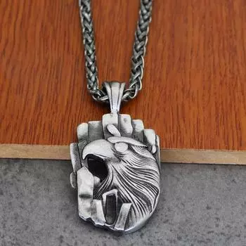 Новое скандинавское ожерелье с подвеской в виде головы орла из нержавеющей стали, популярное ожерелье в стиле панк, мужские ювелирные изделия в стиле ретро, ожерелье с подвеской