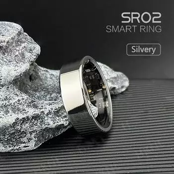 Новое смарт-кольцо 2024 года, пульс, артериальное давление, кислород в крови, температура, сон, калории, здоровье, многоязычный фитнес-трекер, кольца 7 чёрный