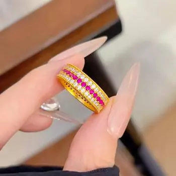 Новое старинное мастерство, полное сверкающих бриллиантов, три ряда колец, кольца с бриллиантами из циркония для подарков девушке 6#