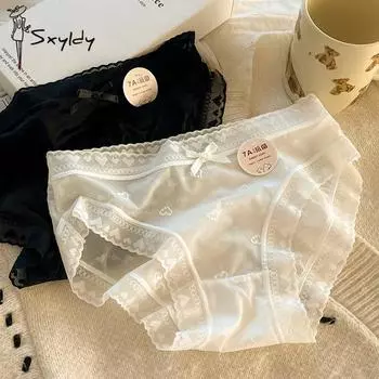 Новое стильное бесшовное женское нижнее белье Ice Silk, мягкое бесшовное женское нижнее белье без промежности со средней посадкой M белый