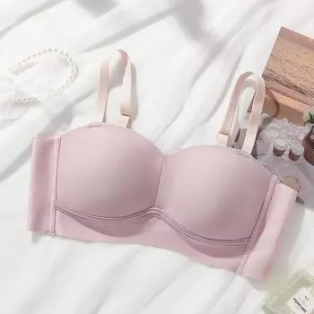 Новое студенческое нижнее белье, ультратонкий мягкий бюстгальтер из ледяного шелка без стали со встроенной чашкой 70B белый