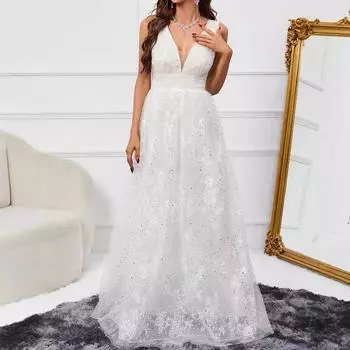 Новое свадебное платье сезона свадебное платье, сексуальное кружевное вышитое платье для подружки невесты S абрикосовый