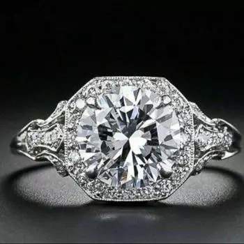 Новое сверкающее белое кольцо с кубическим цирконием, женское кольцо для помолвки, свадьбы, изысканное женское кольцо на палец, подарок для вечеринки, модные украшения 6