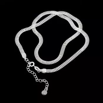 Новое сверкающее ожерелье с блестками, тканая круглая бусина, широкая цепочка, модное новое женское ожерелье из настоящего серебра 100% S925 40cm