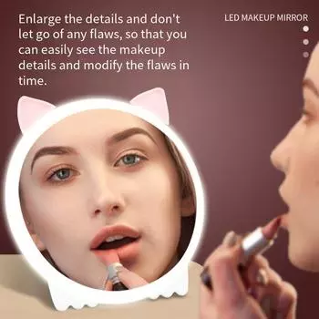 Новое светодиодное зеркало для макияжа, широкое складное настольное зеркало для туалетного столика, ручное высококачественное переносное зеркало для спальни