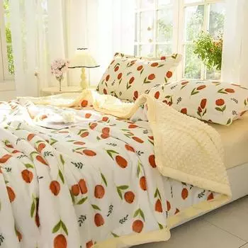 Новое трехслойное одеяло из флиса Doudou класса А из молочного флиса, односпальное, двухспальное, диванное, офисное одеяло для сна 100X150cm 1pcs