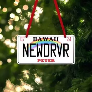 Новое украшение для водителя 2024 Акриловое новое водительское удостоверение штата Рождественская елка A