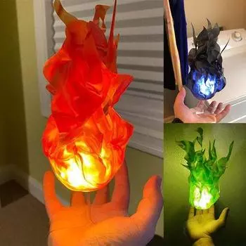 Новое украшение на Хэллоуин, светящиеся плавающие украшения в виде огненного шара, креативный светящийся реквизит для косплея, реквизит для вечеринки, декор красный