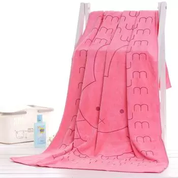 Новое ультратонкое волокнистое банное полотенце, утолщенное и впитывающее пляжное полотенце для взрослых с мультяшным принтом 70*140cm синий