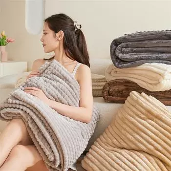 Новое утолщенное однотонное имитация молочного одеяла 1 шт 100/150/180/200 см, легкое и дышащее, можно стирать в стиральной машине 100x150cm коричневый
