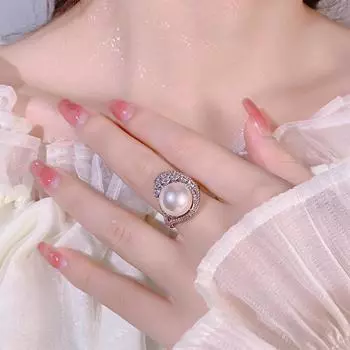 Новое ювелирное изделие с инкрустацией из искусственного жемчуга Таитянский жемчуг кольцо для регулировки указательного пальца