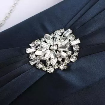 Новое вечернее платье от Diansheng из атласа со стразами, женская однотонная банкетная сумка через плечо 23-12-7cm чёрный