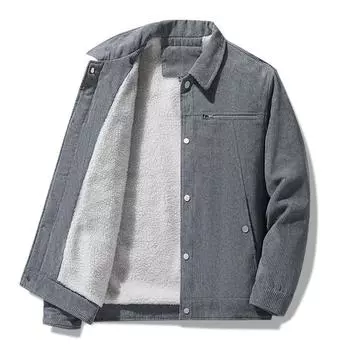 Новое вельветовое хлопковое пальто, мужское зимнее пальто из овечьего бархата, топ с лацканами, утолщенная бархатная куртка большого размера, куртка с хлопковой подкладкой M