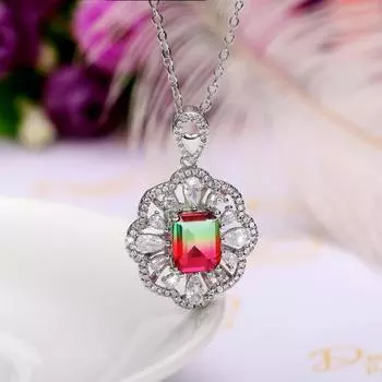 Новое великолепное ожерелье с кубическим цирконием ААА, элегантные женские аксессуары для вечеринки, необычный подарок, серебряное ожерелье-цепочка, ювелирные изделия 42cm