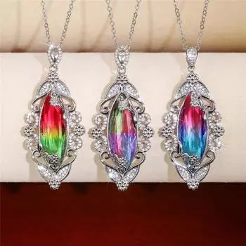 Новое великолепное женское ожерелье с ажурным узором, блестящее женское ожерелье на юбилей, хороший подарок, модные ювелирные изделия 42cm