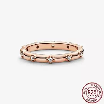 Новое весеннее подлинное кольцо из стерлингового серебра 925 пробы со сверкающим цветком маргаритки, кольца-короны для женщин, помолвочные украшения, подарок на вечеринку, настоящее 7