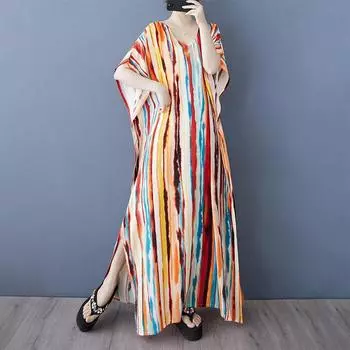 Новое винтажное платье с цветочным принтом больших размеров с коротким рукавом для женщин, повседневное свободное длинное летнее платье макси L