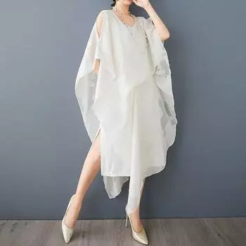 Новое винтажное платье с цветочным принтом больших размеров с коротким рукавом для женщин, повседневное свободное длинное летнее платье белый