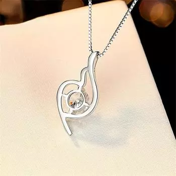 Новое витое сердце 1,5 карата с муассанитом и бриллиантом, 100% стерлинговое серебро 925 пробы, универсальное модное ожерелье с подвеской, женские брендовые ювелирные изделия белый