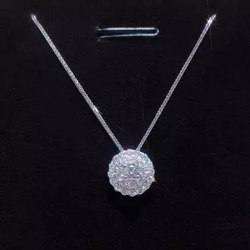 Новое вневременное стильное ожерелье с кубическим цирконием, женское ожерелье серебряного цвета, высокое качество, круглый кулон, универсальное свадебное украшение 42cm 5cm
