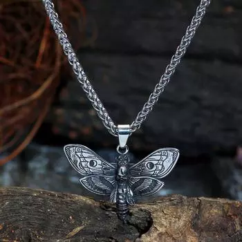 Новое высококачественное ожерелье из нержавеющей стали 316L с пиратским черепом и крылом червя, мужское ожерелье-амулет, ювелирное изделие, подарочное ожерелье pendant necklace