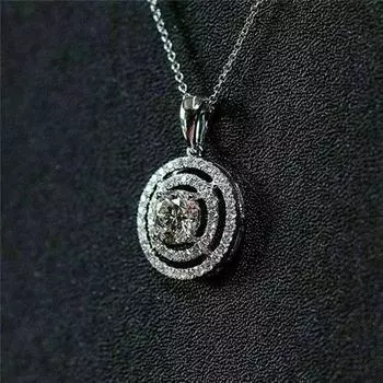 Новое высококачественное серебряное ожерелье, женская мода, круглый круглый кулон, нежные женские аксессуары, свадебные трендовые ювелирные изделия 45cm