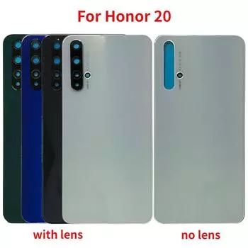 Новое заднее стекло для Huawei Honor 20, аккумулятор, задняя дверь, корпус с заменой объектива камеры White No Lens