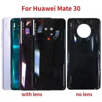 Новое заднее стекло для Huawei Mate 30 TAS-L29, крышка батарейного отсека, корпус задней двери с заменой объектива камеры Silver No Lens
