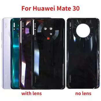 Новое заднее стекло для Huawei Mate 30 TAS-L29, корпус задней двери с аккумулятором и объективом камеры Silver No Lens