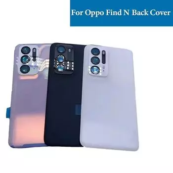 Новое заднее стекло для Oppo Find N Задняя крышка аккумулятора PEUM00 Корпус Дверца с рамкой камеры для Find N Крышка аккумулятора Black With Lens