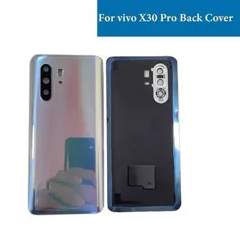 Новое заднее стекло для vivo X30 Pro, задняя крышка, задняя крышка корпуса, запасные части для двери vivo X30 Pro, крышка батарейного отсека Black No Lens