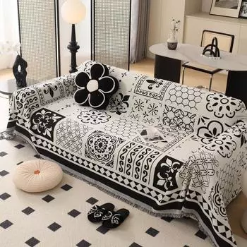 Новое жаккардовое полотенце для дивана, универсальное четырехсезонное полотенце из синели, включающее в себя чехол, полотенце для дивана, пылезащитное одеяло с защитой от царапин от кошек 180x90