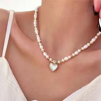 Новое жемчужное ожерелье «Любовь», модное нишевое ожерелье с имитацией жемчуга, женский подарок, ювелирные аксессуары