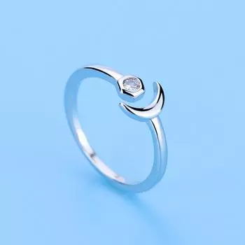 Новое женское кольцо из стерлингового серебра 925 пробы, модное кольцо с изгибом полумесяца и цирконием, регулируемые кольца на указательный палец, ювелирные изделия, подарок на годовщину