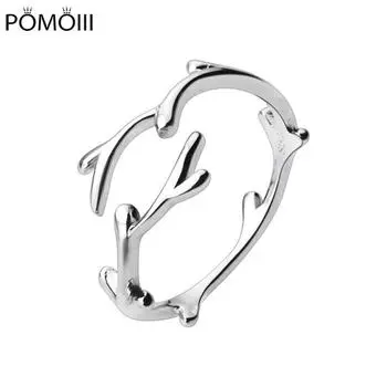 Новое женское кольцо из стерлингового серебра 925 пробы, модное литературное и свежее кольцо с нерегулярной веткой дерева, регулируемые кольца на указательный палец, ювелирное изделие, подарок