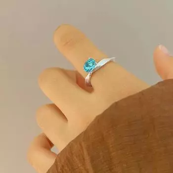 Новое женское кольцо изысканное ювелирное изделие витое синее хрустальное кольцо открывающееся регулируемые аксессуары