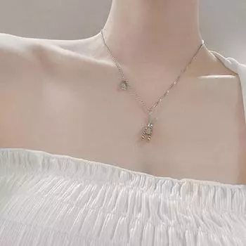 Новое женское милое ожерелье с кроликом в стиле хип-хоп, изысканное нишевое, легкое, роскошное, трендовое, модное, короткое, аксессуары