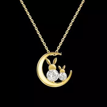 Новое женское модное и изысканное роскошное ожерелье с кроликом из 14-каратного золота с гальваническим покрытием из циркона 925 silver белый