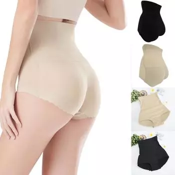 Новое женское нижнее белье без следов, бедра плюс подушечки с искусственной задницей, корректирующее белье для живота, женское нижнее белье с высокой талией S чёрный