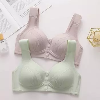 Новое женское нижнее белье без стального кольца спереди с пряжкой для мам, большой размер, тонкий, с присборенной грудью, регулирующийся бюстгальтер 36/80