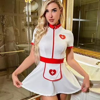 Новое женское нижнее белье униформа соблазнение чистое желание косплей сексуальная медсестра униформа белый S