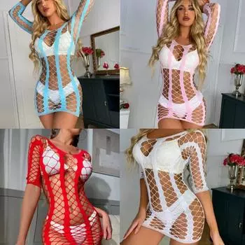 Новое женское нижнее белье в сеточку, сексуальное женское белье больших размеров, сетчатые бэбидоллы, ажурные платья, бандажные боди, сексуальные платья, костюмы One Size