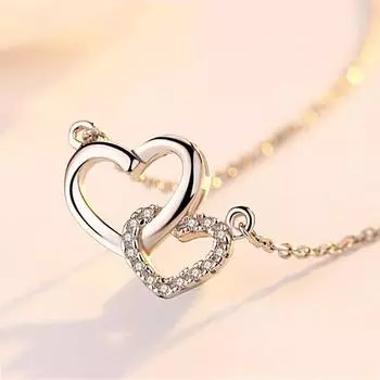 Новое женское ожерелье из стерлингового серебра 925 пробы с подвеской в форме сердца, модное красивое микрокольцо с цирконием, цепочка на ключицу, ювелирное изделие в подарок