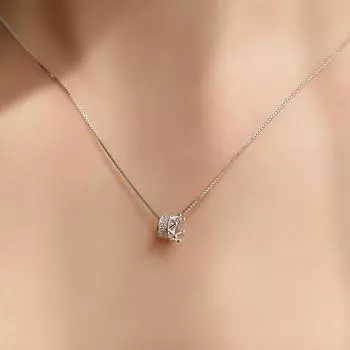 Новое женское ожерелье из стерлингового серебра 925 пробы с подвеской в виде короны с микро-инкрустацией цирконием, цепочка на ключицу принцессы, ювелирное изделие в подарок